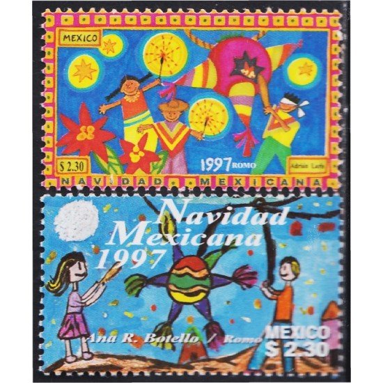 México 1769/70 1997 Navidad Christmas Dibujos Infantiles MNH México 1769/70 1997 Navidad Christmas Dibujos Infantiles MNH