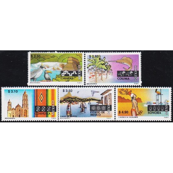 México 1750/54 1997 Turismo Ciudades MNH México 1750/54 1997 Turismo Ciudades MNH