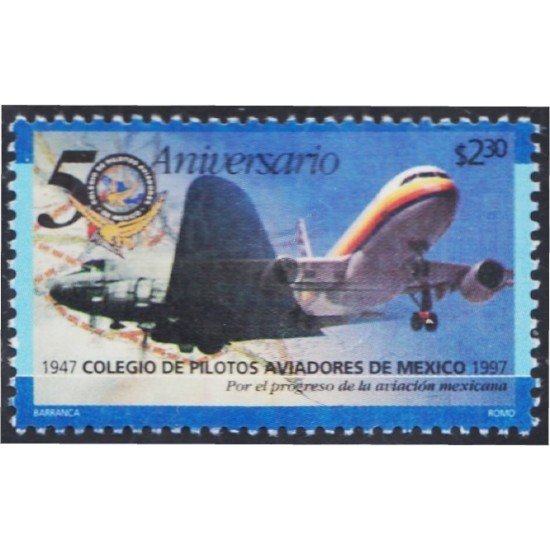 México 1748 1997 50 Aniversario del Colegio de Pilotos Aviadores MNH México 1748 1997 50 Aniversario del Colegio de Pilotos Aviadores MNH