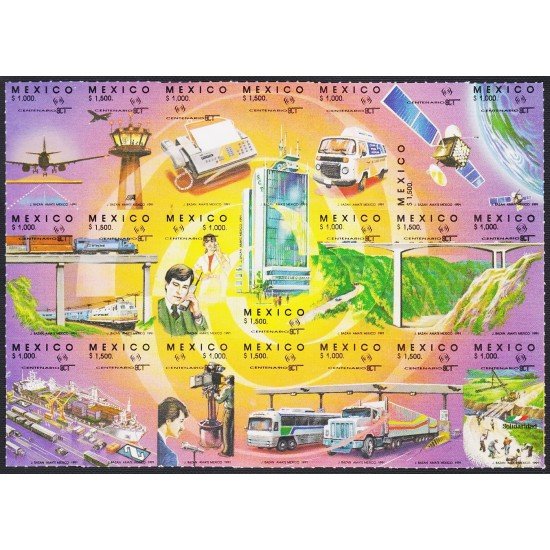 México 1375/96 1991 Centenario del sistema de comunicaciones y transporte MNH México 1375/96 1991 Centenario del sistema de comunicaciones y transporte MNH