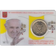 Vaticano 2019 Cartera Oficial Coin Card nº 10 Moneda 0.50 € euros