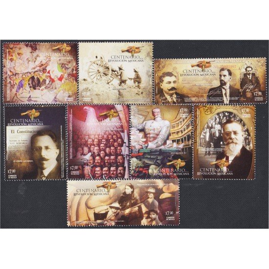 México 2561/68 2010 Centenario de la Revolución Mexicana MNH México 2561/68 2010 Centenario de la Revolución Mexicana MNH