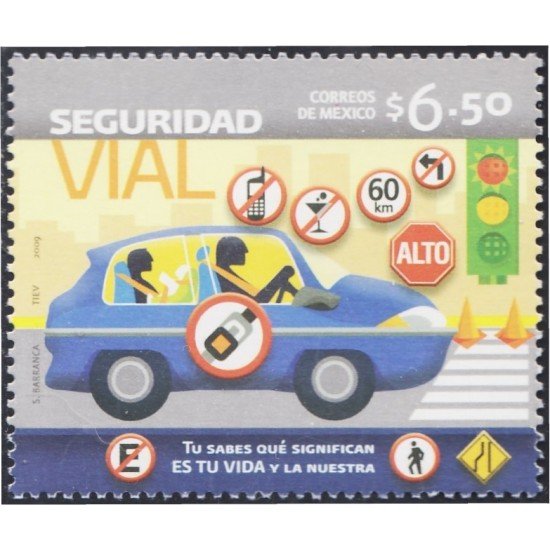 México 2491 2009 Seguridad Víal MNH México 2491 2009 Seguridad Víal MNH