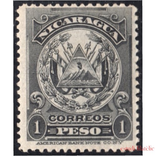 Nicaragua 206 1905/6 Grabado Escudo Firma América Bank Note MNH