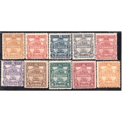 Nicaragua 20/29 1890 Volcán Momotombo y Vapor MNH Nicaragua 20/29 1890 Volcán Momotombo y Vapor MNH