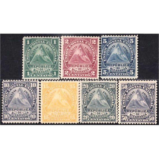 Nicaragua 13/19 1882 Volcán Momotombo UPU MNH Nicaragua 13/19 1882 Volcán Momotombo UPU MNH