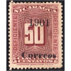 Nicaragua 168a 1901 Timbre taxa de 1900 Deficiente MH Nicaragua 168a 1901 Timbre taxa de 1900 Deficiente MH