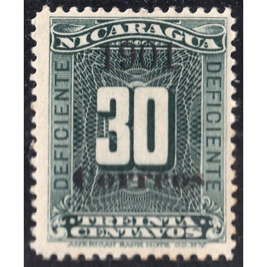 Nicaragua 167 1901 Timbre taxa de 1900 Deficiente MH Nicaragua 167 1901 Timbre taxa de 1900 Deficiente MH