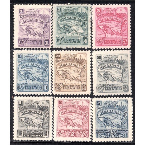 Nicaragua 81/89 1896 Mapa Carta Nicaragüense MH