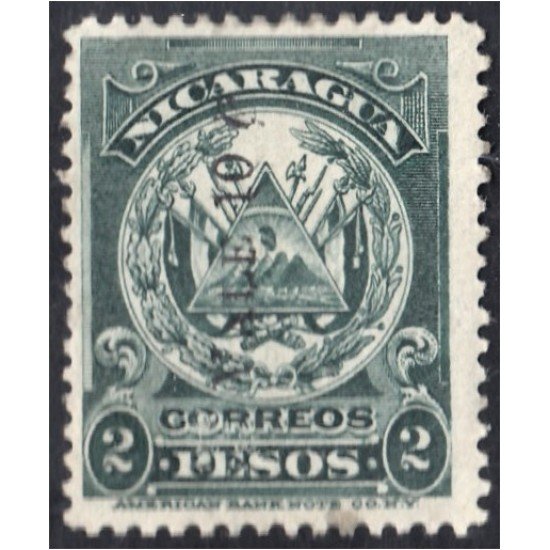 Nicaragua 212 1869/77 Escudo Shield Vale 10 MH Nicaragua 212 1869/77 Escudo Shield Vale 10 MH