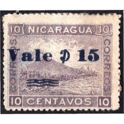 Nicaragua 192 1904 Volcán Momotombo Vale 15 sin goma Nicaragua 192 1904 Volcán Momotombo Vale 15 sin goma