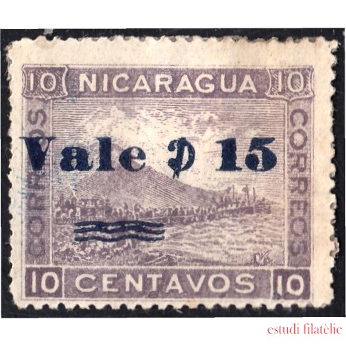 Nicaragua 192 1904 Volcán Momotombo Vale 15 sin goma