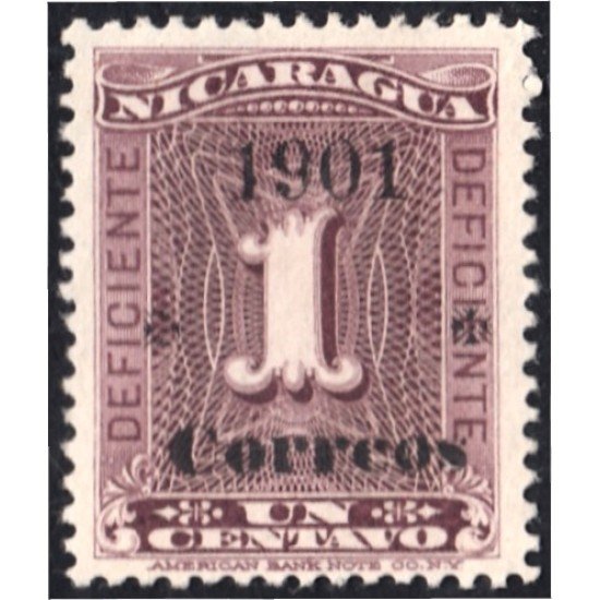 Nicaragua 169 1901 Timbre de 1900 sin goma Nicaragua 169 1901 Timbre de 1900 sin goma