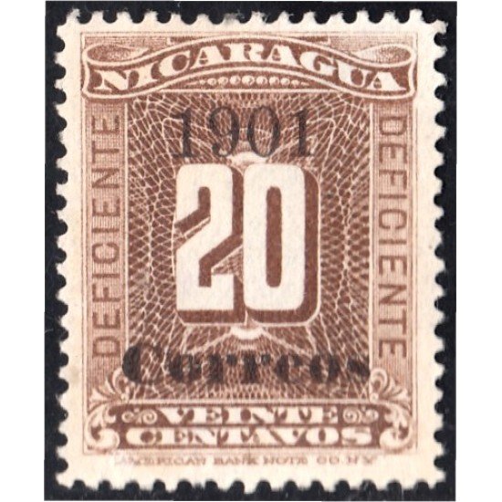 Nicaragua 166 1901 Timbre taxa de 1900 sin goma Nicaragua 166 1901 Timbre taxa de 1900 sin goma