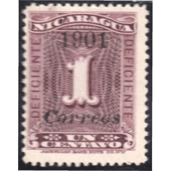 Nicaragua 162b 1901 Timbre taxa de 1900   sin goma