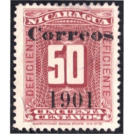 Nicaragua 161 1901 Timbre taxa de 1900 sin goma Nicaragua 161 1901 Timbre taxa de 1900 sin goma