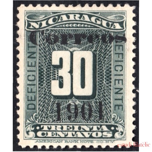 Nicaragua 160 1901 Timbre taxa de 1900   sin goma