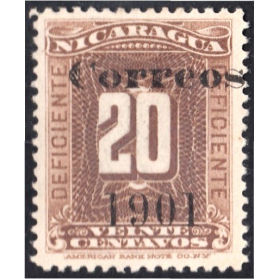 Nicaragua 159 1901 Timbre taxa de 1900  sin goma