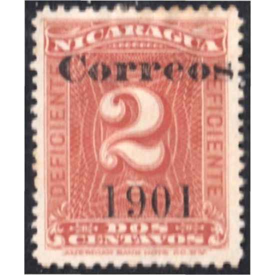 Nicaragua 156 1901 Timbre taxa de 1900 sin goma Nicaragua 156 1901 Timbre taxa de 1900 sin goma