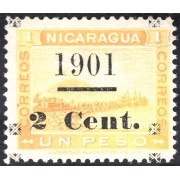 Nicaragua 139 1901 Volcán Momotombo sin goma cambio de color