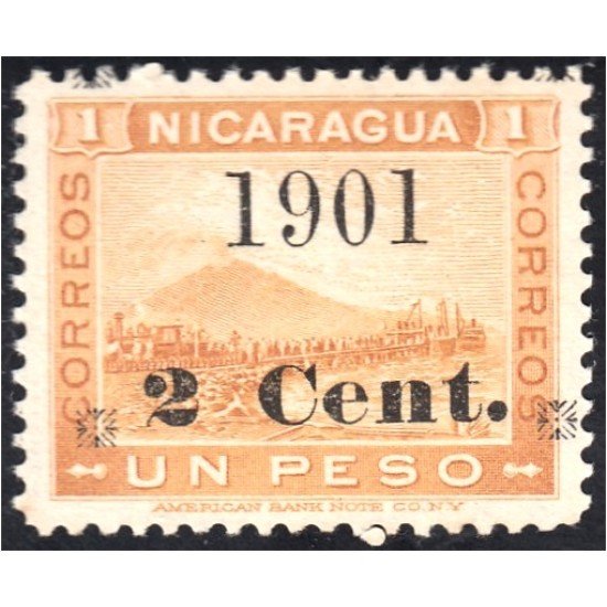 Nicaragua 135 1900 Volcán Momotombo sin goma Nicaragua 135 1900 Volcán Momotombo sin goma