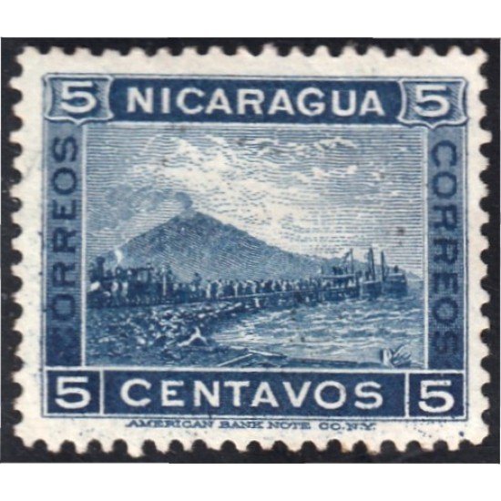 Nicaragua 125 1900 Volcán Momotombo sin goma Nicaragua 125 1900 Volcán Momotombo sin goma