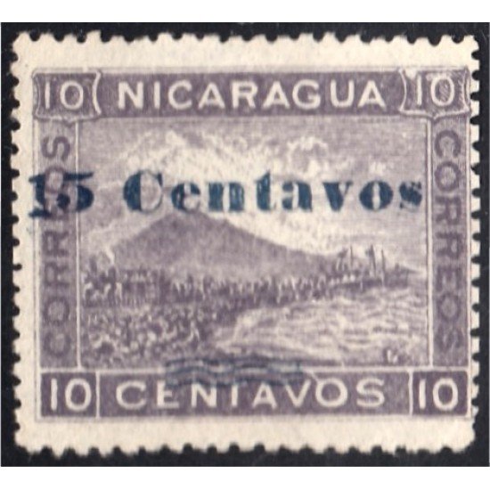 Nicaragua 193 1904 Volcán Momotombo Vale 15 sin goma Nicaragua 193 1904 Volcán Momotombo Vale 15 sin goma