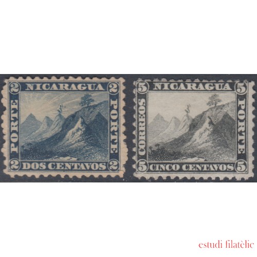 Nicaragua 1/2 1862 Montañas Mountain sin goma