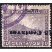 Nicaragua 193c 1904 Volcán Momotombo Vale 15 usados sb invertida