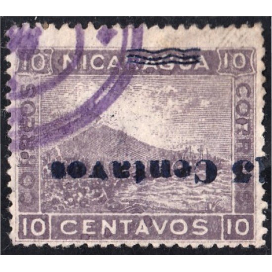 Nicaragua 193c 1904 Volcán Momotombo Vale 15 usados sb invertida Nicaragua 193c 1904 Volcán Momotombo Vale 15 usados sb invertida
