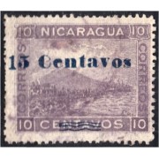 Nicaragua 193a 1904 Volcán Momotombo Vale 15 usado