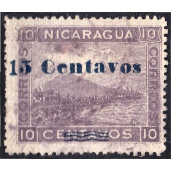 Nicaragua 193a 1904 Volcán Momotombo Vale 15 usado Nicaragua 193a 1904 Volcán Momotombo Vale 15 usado
