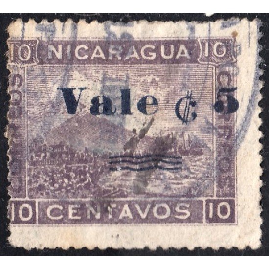 Nicaragua 191 1904 Volcán Momotombo Vale 5 usados Nicaragua 191 1904 Volcán Momotombo Vale 5 usados