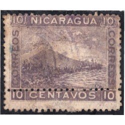 Nicaragua 178 1902 Volcán Momotombo usado doble dentado Nicaragua 178 1902 Volcán Momotombo usado doble dentado