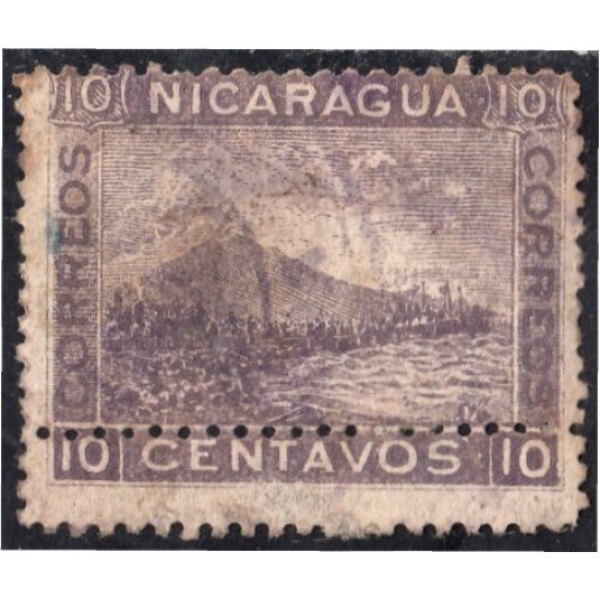 Nicaragua 178 1902 Volcán Momotombo usado doble dentado Nicaragua 178 1902 Volcán Momotombo usado doble dentado