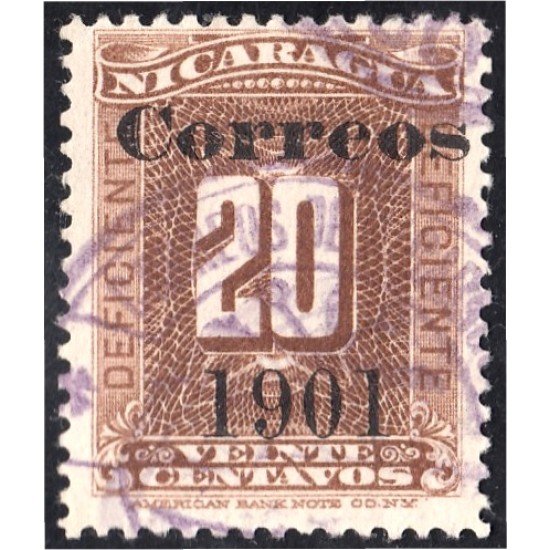 Nicaragua 159 1901 Timbre taxa de 1900 usados Nicaragua 159 1901 Timbre taxa de 1900 usados