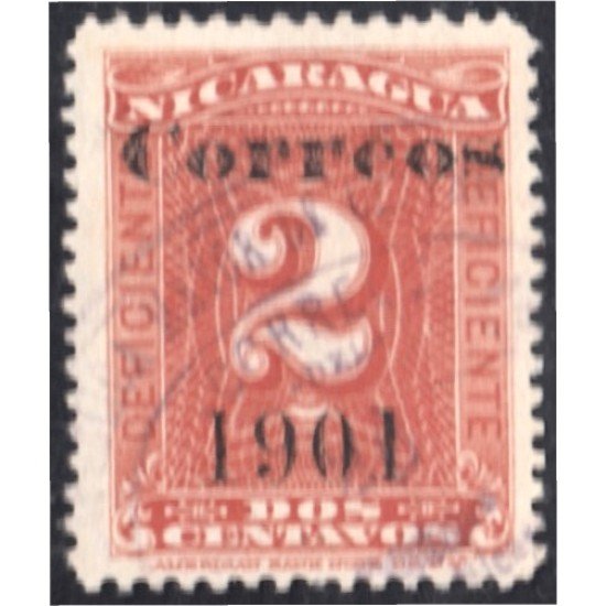 Nicaragua 156 1901 Timbre taxa de 1900 usado Nicaragua 156 1901 Timbre taxa de 1900 usado