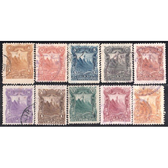 Nicaragua 50/59 1893 Unión Postal Universal usados Nicaragua 50/59 1893 Unión Postal Universal usados