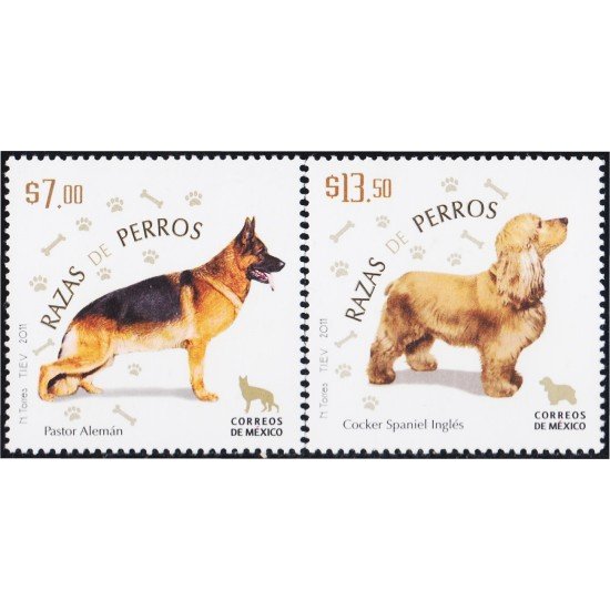 México 2646/47 2011 Razas de perros MNH