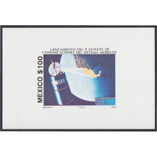 Mexico HB 31 1985 Lanzamiento del 2º Satélite de Comunicaciones del Sistema Morelos MNH Mexico HB 31 1985 Lanzamiento del 2º Satélite de Comunicaciones del Sistema Morelos MNH