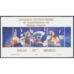 Mexico HB 27 1985 Lanzamiento del 1º Satélite de Comunicaciones del Sistema Morelos MNH Mexico HB 27 1985 Lanzamiento del 1º Satélite de Comunicaciones del Sistema Morelos MNH