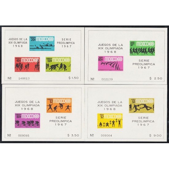 Mexico HB 7/10 1967 Serie pre-olímpica 1967 MNH Mexico HB 7/10 1967 Serie pre-olímpica 1967 MNH