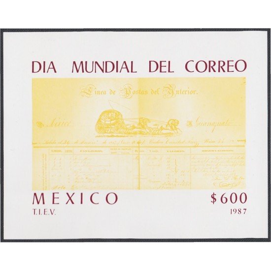Mexico HB 33 1987 Día Mundial del Correo MNH Mexico HB 33 1987 Día Mundial del Correo MNH