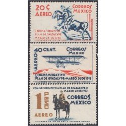 Mexico A- 73/75 1938 Conmemorativo Plan de Guadalupe Hombre Caballo Horse MNH Mexico A- 73/75 1938 Conmemorativo Plan de Guadalupe Hombre Caballo Horse MNH