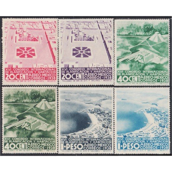 Mexico A- 77/82 1938 XVI Congreso Internacional de Planificación y Habitación MNH Mexico A- 77/82 1938 XVI Congreso Internacional de Planificación y Habitación MNH
