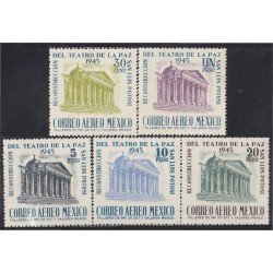 Mexico A- 139/43 1945 Reconstrucción del Teatro de La Paz MNH Mexico A- 139/43 1945 Reconstrucción del Teatro de La Paz MNH