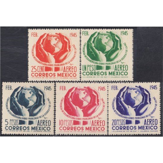 Mexico A- 134/38 1945 Conferencia Interamericana sobre la guerra y la paz MNH Mexico A- 134/38 1945 Conferencia Interamericana sobre la guerra y la paz MNH