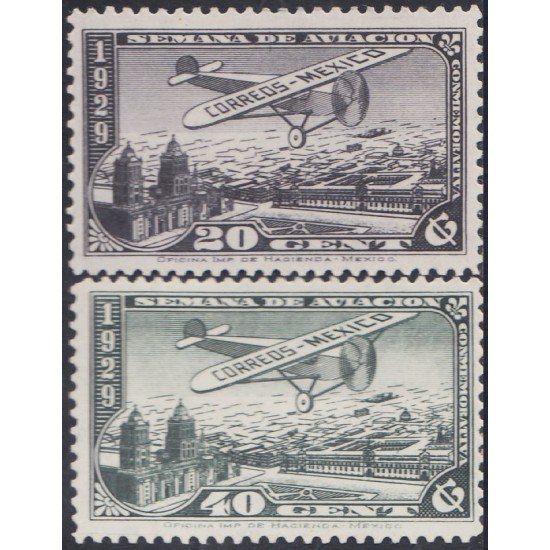 Mexico A- 24/25 1929 Avioneta Airplane MNH Mexico A- 24/25 1929 Avioneta Airplane MNH