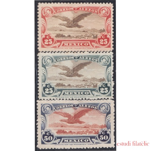 Mexico A- 2/4 1927/28 Águila Pájaro Bird MNH