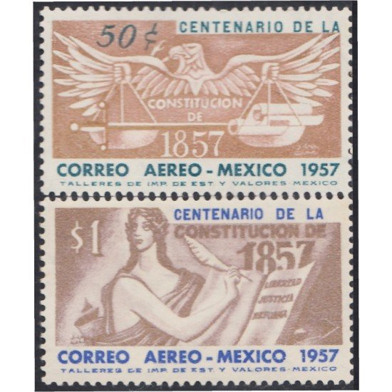 Mexico A- 202/03 1957 Centenario de la Constitución MNH Mexico A- 202/03 1957 Centenario de la Constitución MNH